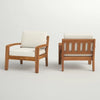 Garden Club Chair Set — Solid Acacia Wood, 2 Pieces