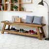 Wood-Tone Entryway Bench with Shoe Storage