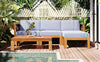 5-Piece Outdoor Sectional Sofa Set Solid Acacia Wood Beige with
