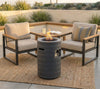 Cylindrical Concrete Propane Fire Pit — 26", 40,000 BTU, Hidden Tank Storage