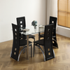 Rectangular Glass Dining Table with Stainless Steel Legs