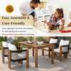 Luxury Acacia Wood Outdoor Dining Set for 4 with Rope Woven Chairs &