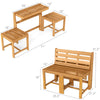 3-in-1 Convertible Outdoor Acacia Wood Bench (Natural)
