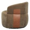 360° Swivel Barrel Accent Chair, Brown Polyester & PU Leather