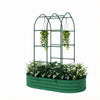 Arched Trellis Raised Garden Bed, Galvanized Steel Planter
