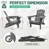 HDPE Folding Adirondack Chairs with Cup Holders, Set of 2 — Gray