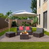 Wicker Patio Sectional Set — 5 Piece Gray