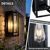 Modern Matte Black Outdoor Wall Sconce, 2-Pack