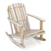 High Fanned Back Acacia Wood Outdoor Rocking Chair