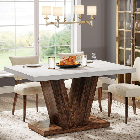 47" White Oak Pedestal Dining Table