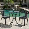 LOURDES 3-Piece Iron Bistro Set – Black Patio Table & 2 Chairs
