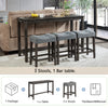 4-Piece Bar Table Set with Power, USB & 3 Padded Stools