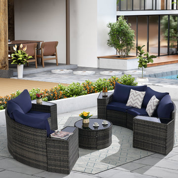 Half-Moon Sectional Set — 11 Piece