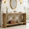 Long Farmhouse Console Table with 2-Tier Storage