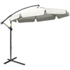 Cantilever Banana Parasol — 2.7m with Cross Base, Cream White