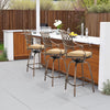 Cast Aluminum Swivel Bar Stools, Grid Back (Set of 2)