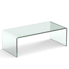 Clear Tempered Glass Coffee Table with Rounded Edges
