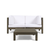 3-Piece Outdoor Loveseat Set with Coffee Table, Acacia Wood