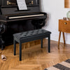 Tufted Storage Bench with Faux Leather Seat