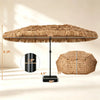 15x9 ft Double-Sided Tiki Patio Umbrella with Weighted Base