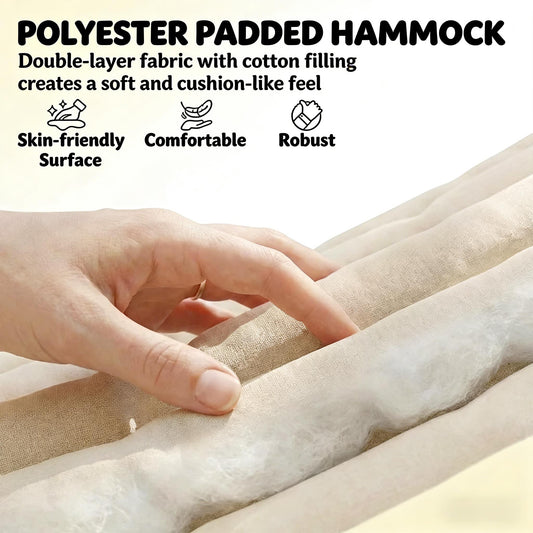 Quilted Double Hammock with Beechwood Spreader Bar