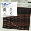 2 Piece Wicker Outdoor Ottomans With Cushions