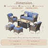 6-Piece Patio Conversation Set with 53-Inch Gas Fire Pit Table