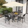 5-Piece Square Patio Dining Set with 37.8-Inch Wood-Grain Table and 4