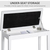 Tufted Storage Bench with Faux Leather Seat