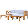 5-Piece Outdoor Sectional Sofa Set Solid Acacia Wood Beige with