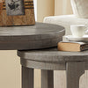 Curved Round Wooden Nesting Side Table Set, Light Brown