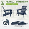 Dark Blue HDPE Adirondack Chairs, Set of 2