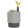 Concrete-Finish Round Accent Side Table, Gray