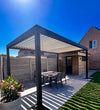 Modern Outdoor Furniture Bioclimatique Pergolas Sun Shade Retractable Louvered Gazebo Backyard Aluminum Pavilion with LED Light