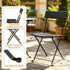3-Piece Folding PE Rattan Bistro Set, Black Wicker