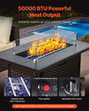 Wicker Sectional with Fire Pit Table — 6 Piece