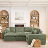 Modern Boucle L-Shaped Sectional Sofa with Two Moveable Ottomans,