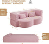 Powder Pink Contemporary Foldable Sleeper Sofa