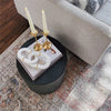 Concrete-Look Side Table, Dark Gray