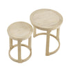 Oak Round Coffee & Side Table Set (2-Piece)