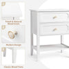 Pine 2-Drawer Nightstand & End Side Table, White