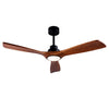 52" Wood Blade Outdoor Ceiling Fan with Light & Remote