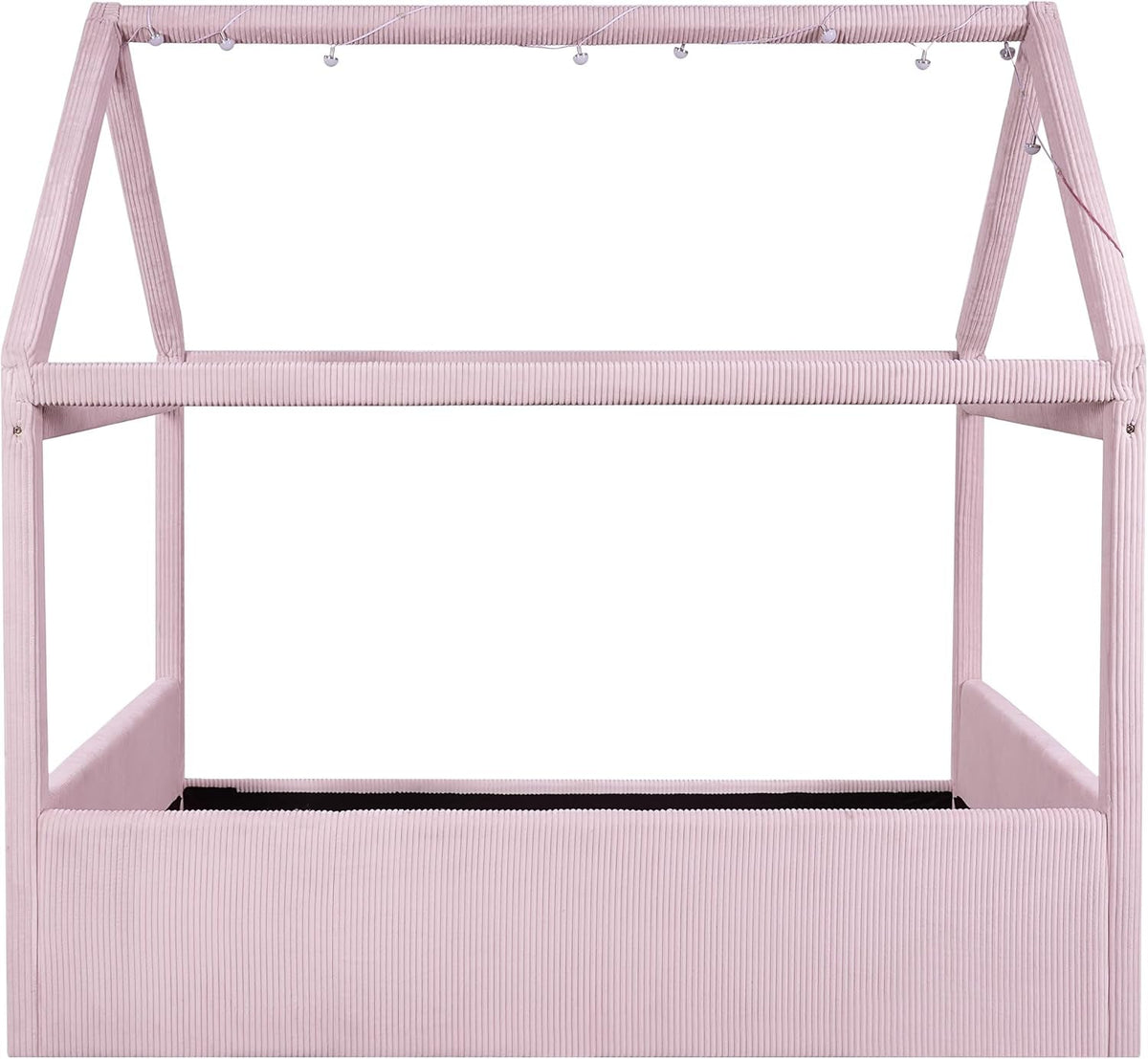 Full Sized House Shaped Corduroy Daybed Powder Pink-4