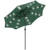 Solar LED Patio Umbrella — 2.7m, 24 LEDs, Green