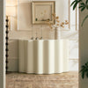 Wavy Fiberglass Console Table, 47-Inch Beige