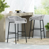 La Push Outdoor Rope Bar Stool — Set of 2, Light Gray
