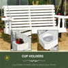 2-Seater Fir Wood Patio Swing Bench with Cup Holders