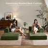 Green Corduroy Convertible Sofa Bed with Removable Armrests
