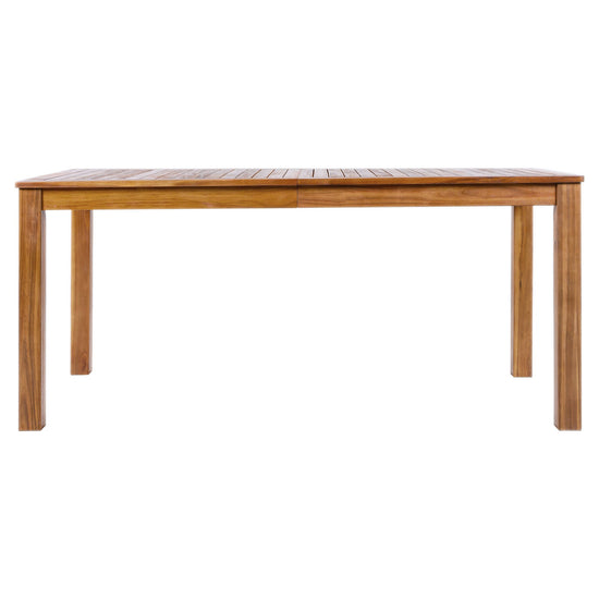 Acacia Outdoor Dining Set — 5-piece with 67-inch acacia wood table and four cushioned rattan chairs