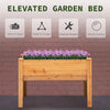 Fir Wood Raised Garden Planter with Tool Hooks, 48" Wide